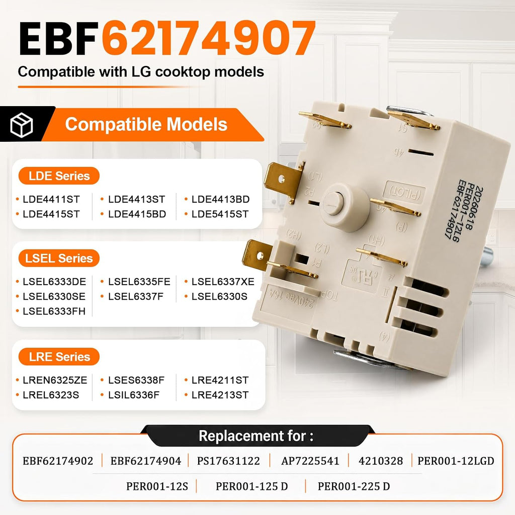EBF62174907 Infinite Switch Replacement for LG Range Surface Element