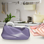 Desktop Tape Dispenser, Premium, Non-Skid Base, Plastic, Purple