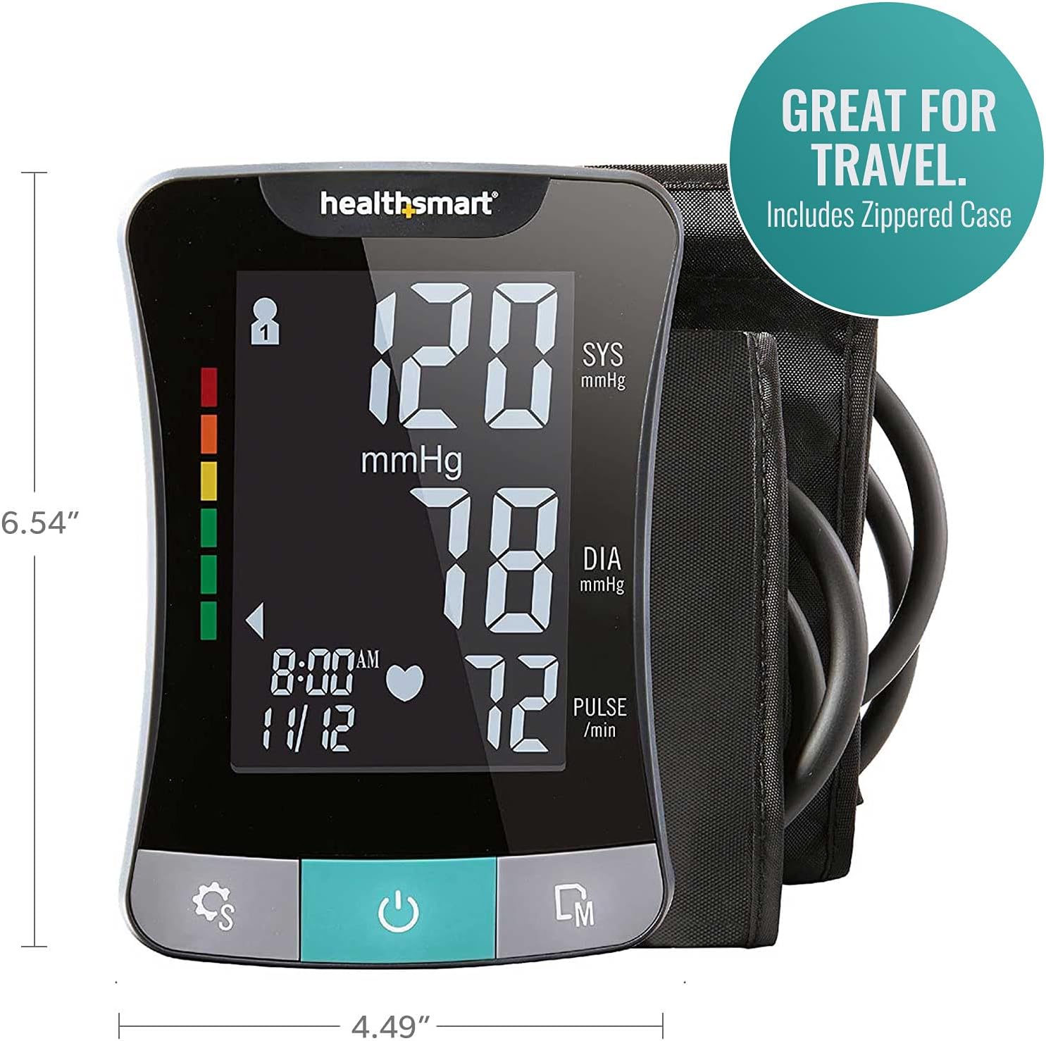 Digital Premium Blood Pressure Monitor with Automatic Upper Arm Cuff that Displays Blood Pressure, Pulse Rate and