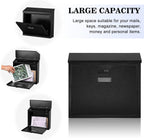 Mail Boxes with Combination Lock,Locking Mailbox Wall Mounted,Security Metal Mailbox Drop Box, Modern Large