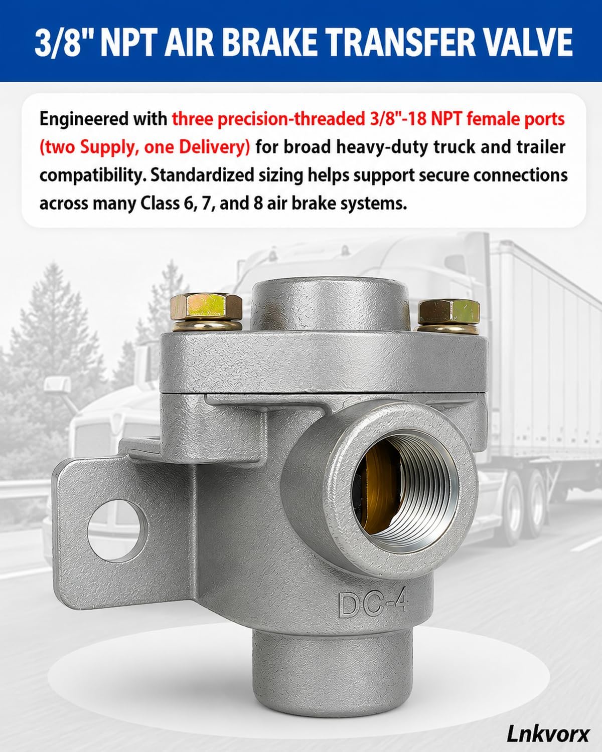 278614 DC-4 Double Check Valve, 3/8 in NPT, Compatible with Bendix