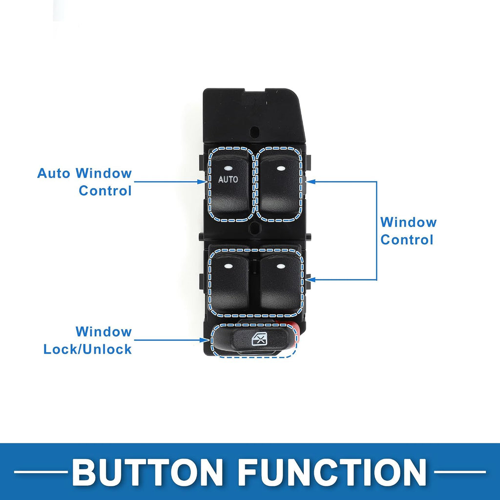 15852204 Power Window Switch for Buick Lacrosse 05-08 Black