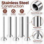 5-Size Sausage Stuffer Tubes, Stainless Steel, 52mm Base