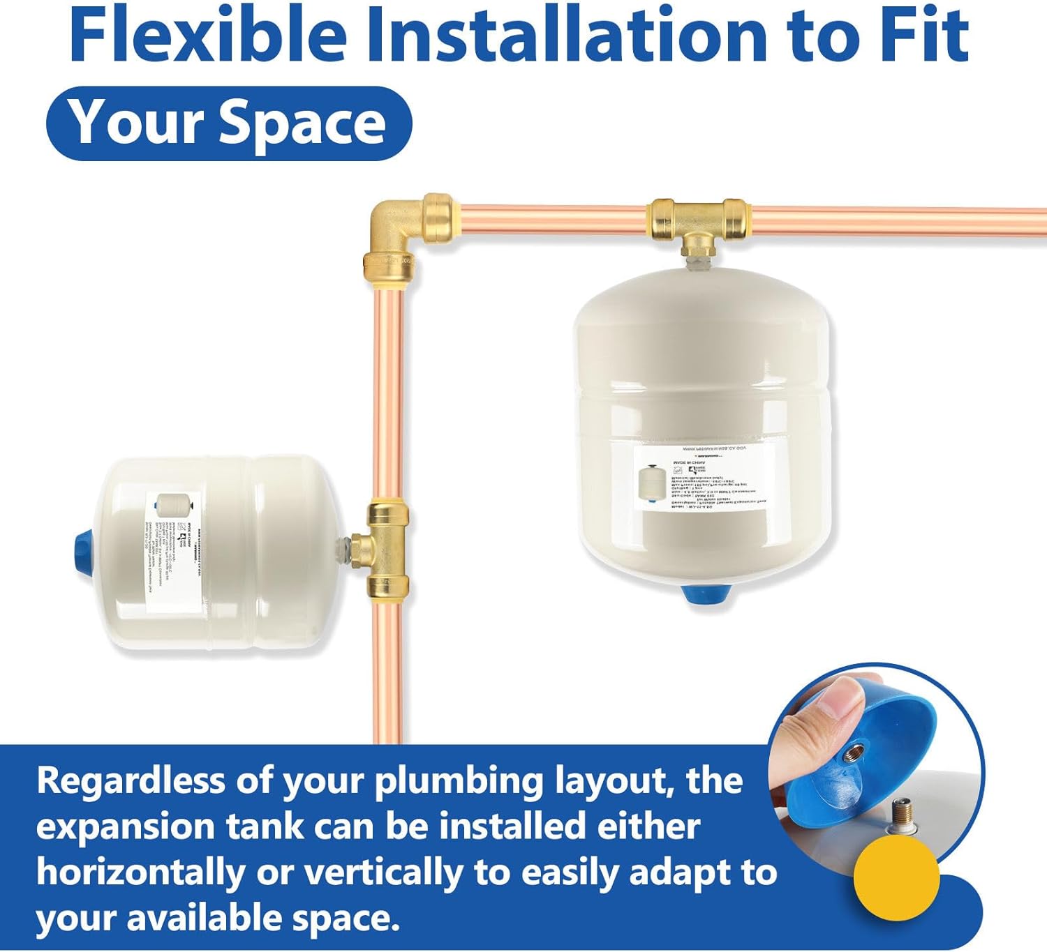 1-PACK GUOFIS 2.1 Gallon Water Heater Expansion Tank,3/4 in MNPT | Expansion Tank for Thermal Pressure