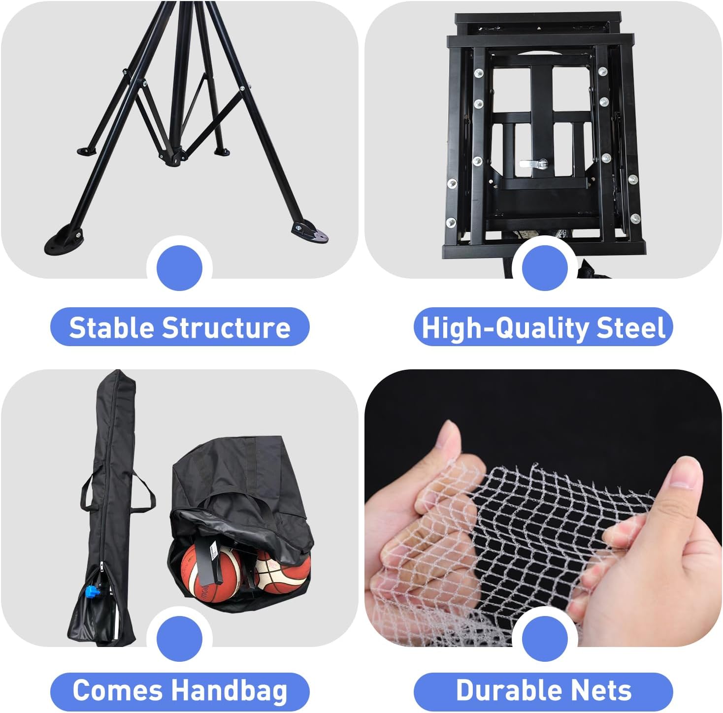 Basketball Rebounder Machine, Adjustable Basketball Shot Trainer | Basketball Return Attachment with 180° Rotating