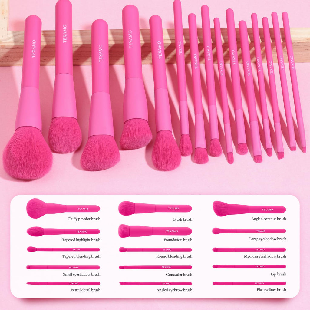 Makeup Brush Set, 15 Piece Quality Makeup Brushes, Premium Synthetic Make Up Brushes for Foundation Powder Blush