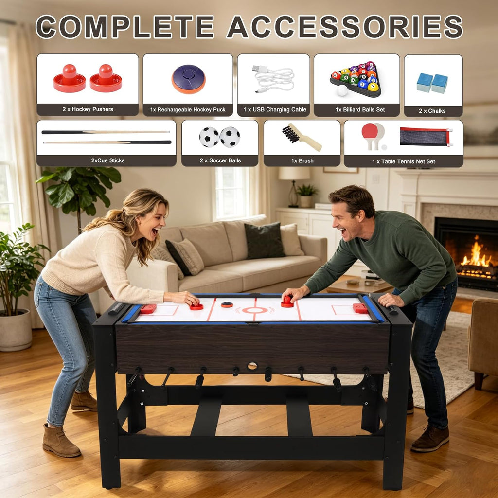 54" 4-in-1 Swivel Multi-Game Table -Combo Game Table Set for Kids, Adults - Indoor and Outdoor Arcade Sports Table