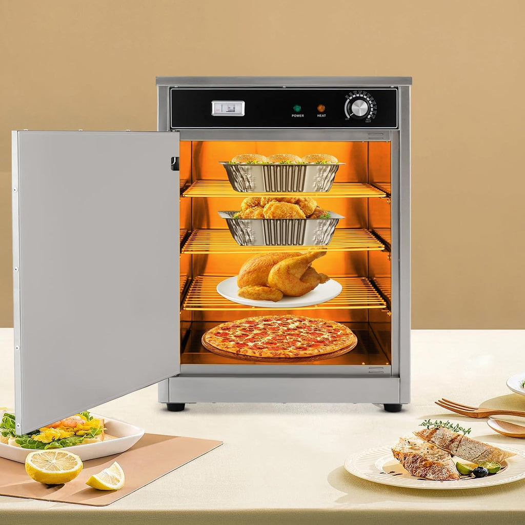 4-Shelf Electric Hot Box Food Warmer with 86-185°F Adjustable Temp