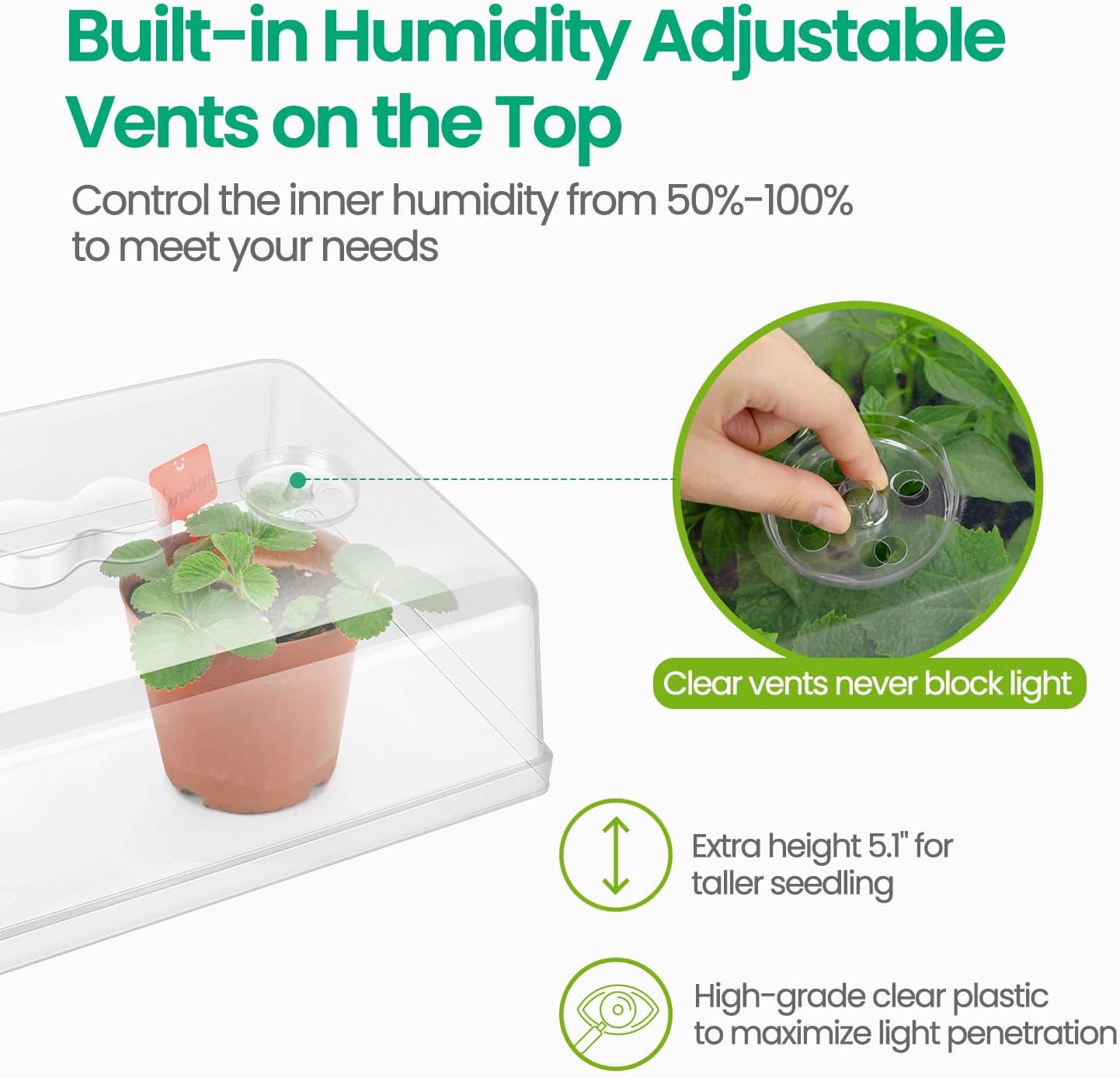 2 Set 60-Cell Seed Starter Kit with Domes, Cell Trays and Heat Mats | Cloning, Propagation and Germination Station