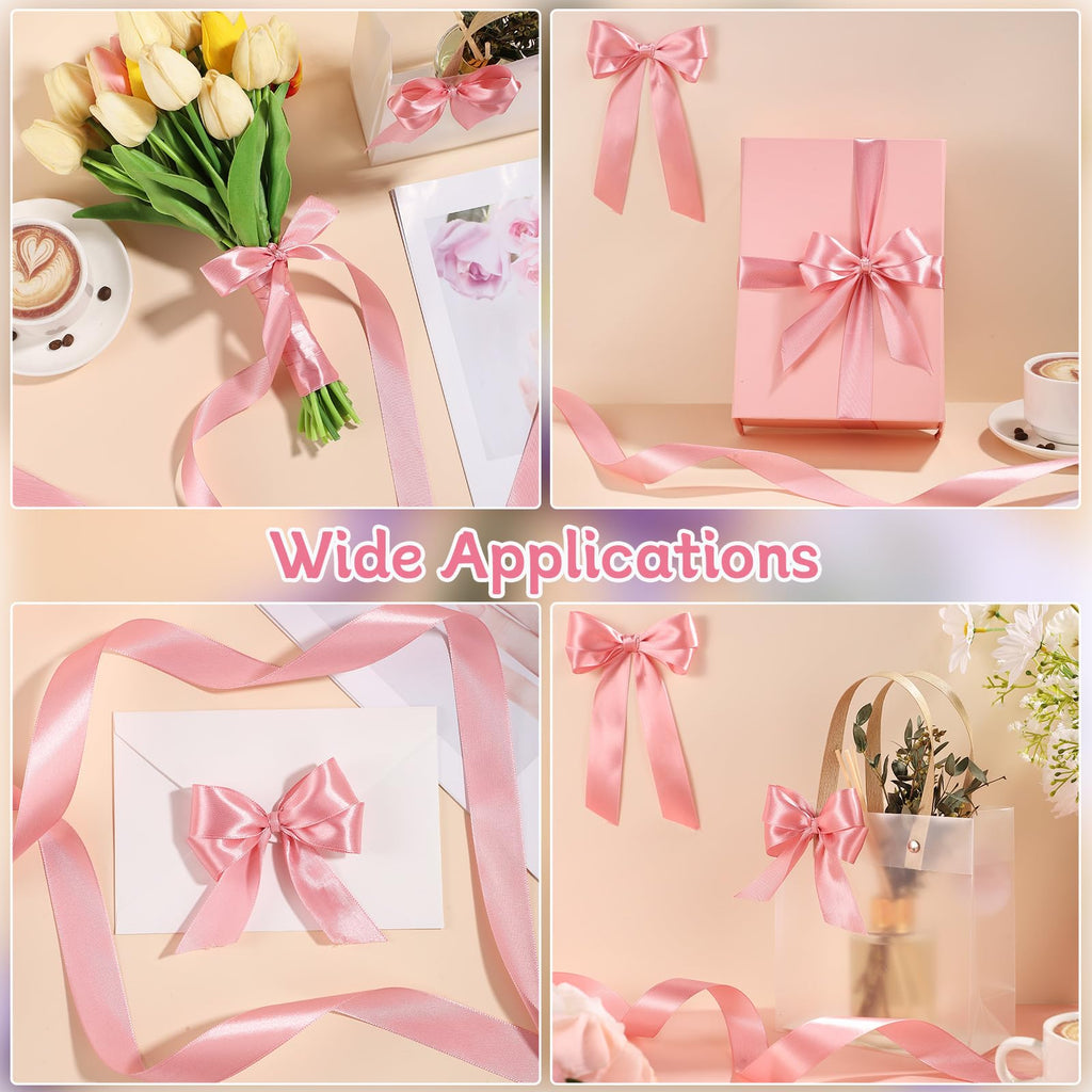 Pink Satin Ribbon 1 Inch x 50 Yards Pink Bow