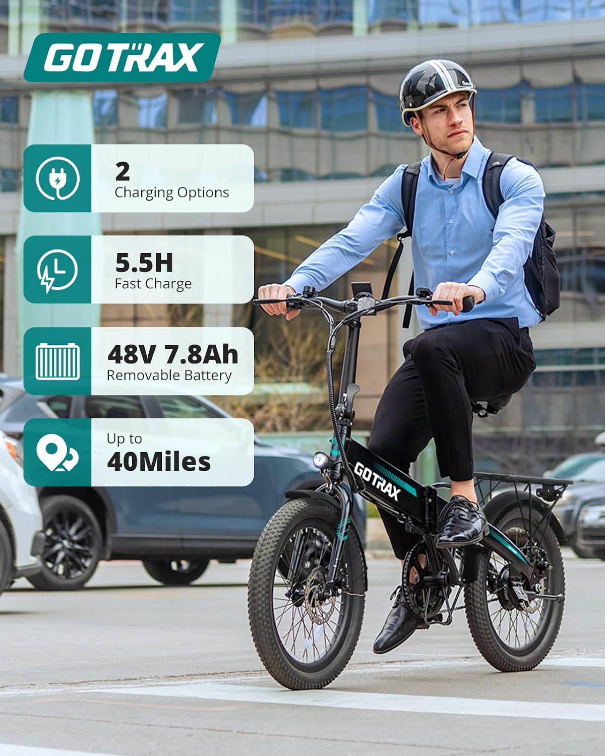 R1 20" Folding Electric Bike for Adults, Max 40 Miles & 20Mph Speed | 500W Peak Motor, 48V Battery, 5 Pedal-Assist
