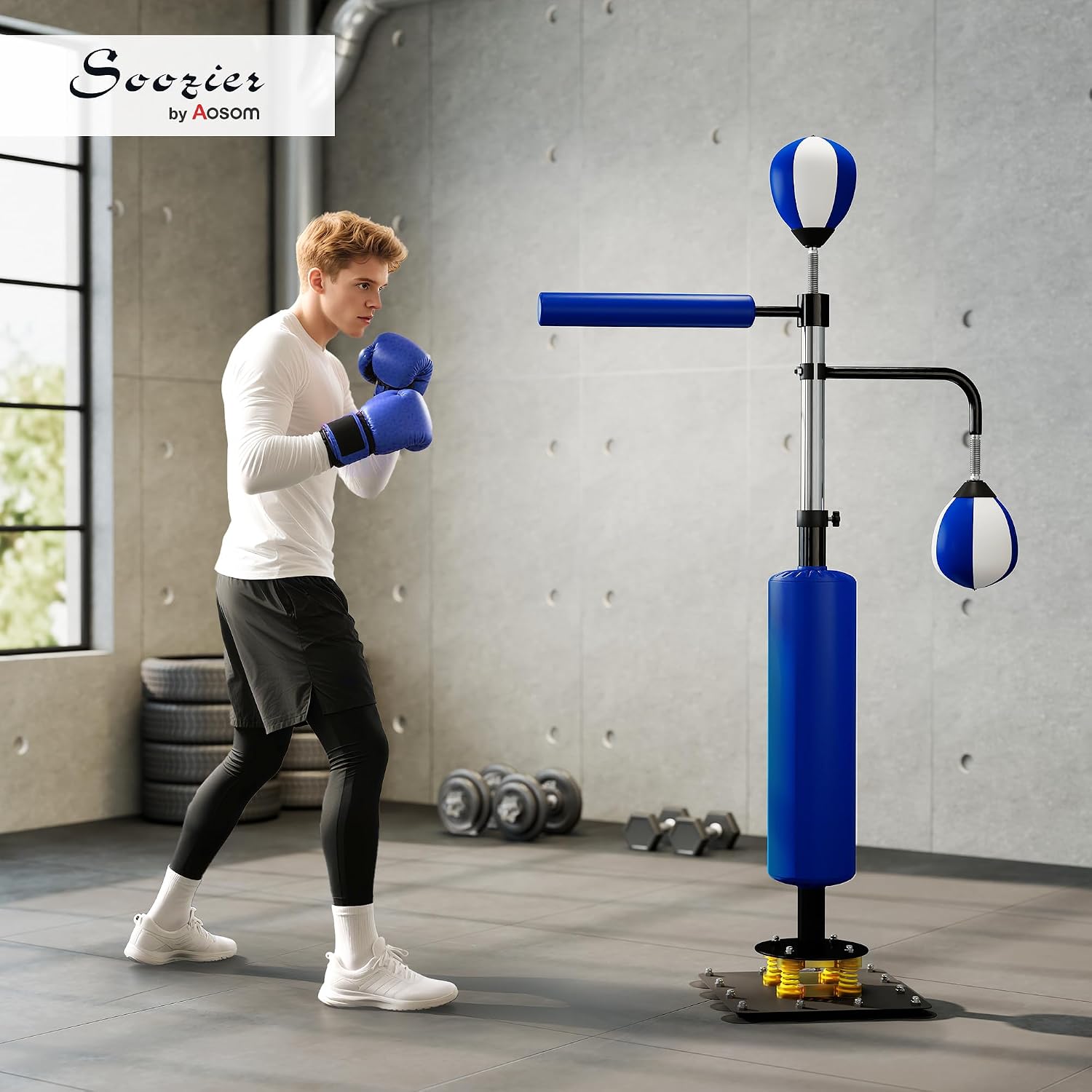 Boxing Bag Stand with Speed 55.1" 80.7" | Reaction Bar Challenge, Reflex Bag Boxing Training Equipment, Suction Cups