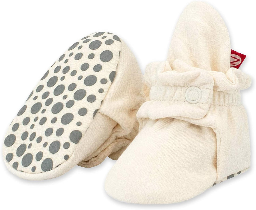 Unisex Organic Cotton Baby Booties, Stay-On and Non-Slip, Newborn to Toddler