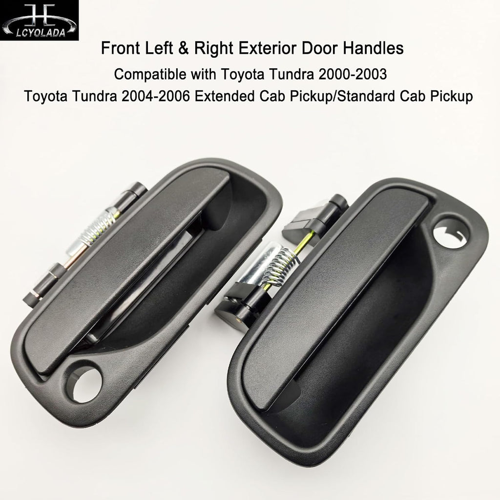 2Pcs Exterior Door Handle Front Left Driver & Right Passenger for 2000-2003 Toyota Tundra,for 2004-2006 Tundra Extended Cab Pickup/Standard Cab Pickup, Replace# 69220-34030 69210-34030,Textured Black