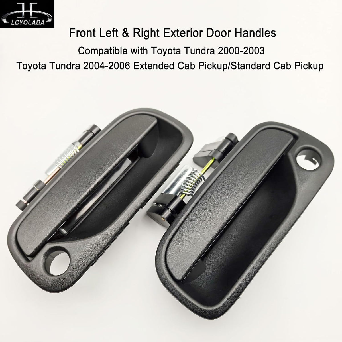 2Pcs Exterior Door Handle Front Left Driver & Right Passenger for 2000-2003 Toyota Tundra,for 2004-2006 Tundra Extended Cab Pickup/Standard Cab Pickup, Replace# 69220-34030 69210-34030,Textured Black