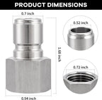 Stainless Steel Male Quick Disconnect,Female NPT 1/2" Homebrewing Quick Connector 2 Pack