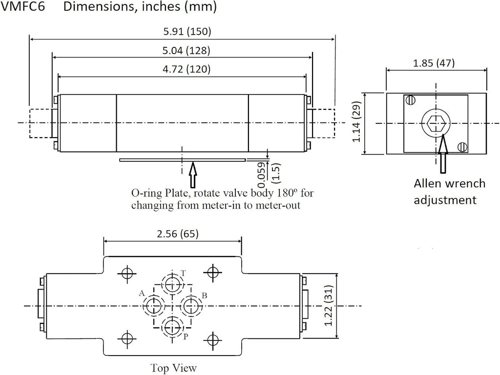 Flow Control Valve D03 (NG6) Module 9 gpm 3045 psi (AB - A and B port)