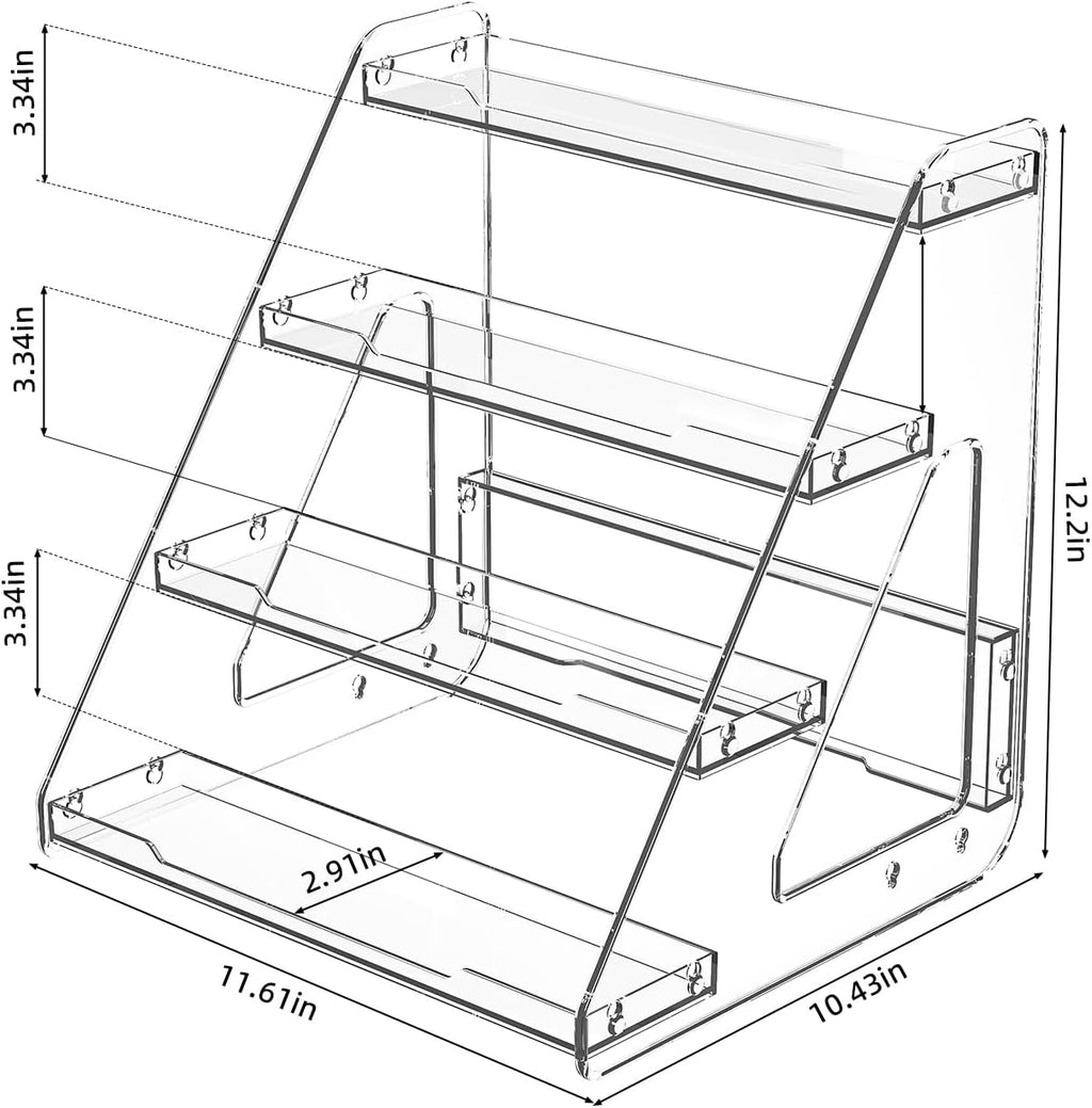 Clear Riser Display Stands 4 Tier Display Shelf Tiered Display Rack | Tiered Display Stand Makeup Organizer Acrylic