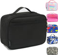 Kids Lunch box Insulated Soft Bag Mini Cooler Back to School Thermal Meal Tote Kit for Girls, Boys, Black