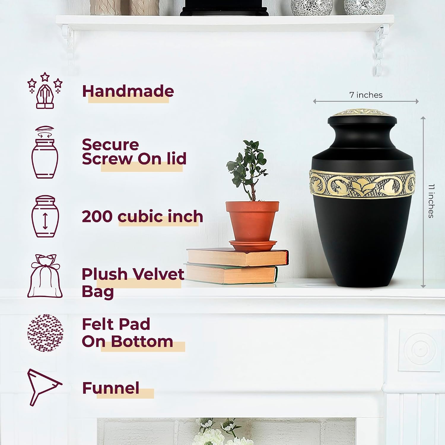 Cremation Urns for Human Ashes, Funeral Memorial Urn for Male and Female, Decorative Burial Grecian Urn Collection