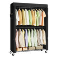Heavy-Duty Clothes Rack, Portable Closet on Wheels, Fabric Cover