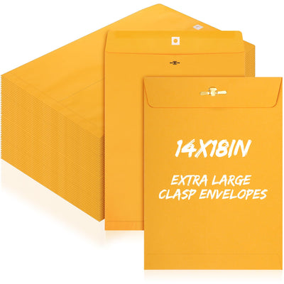 50 Pcs 14 x 18 Inch Extra Large Mailing Clasp Envelopes with Clasp