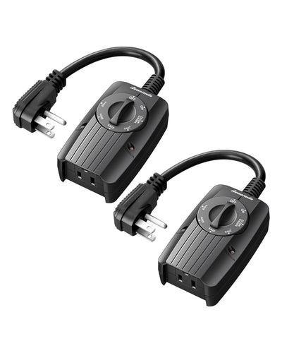 2pack Outdoor Light Timer Dusk to Dawn,UL Listed