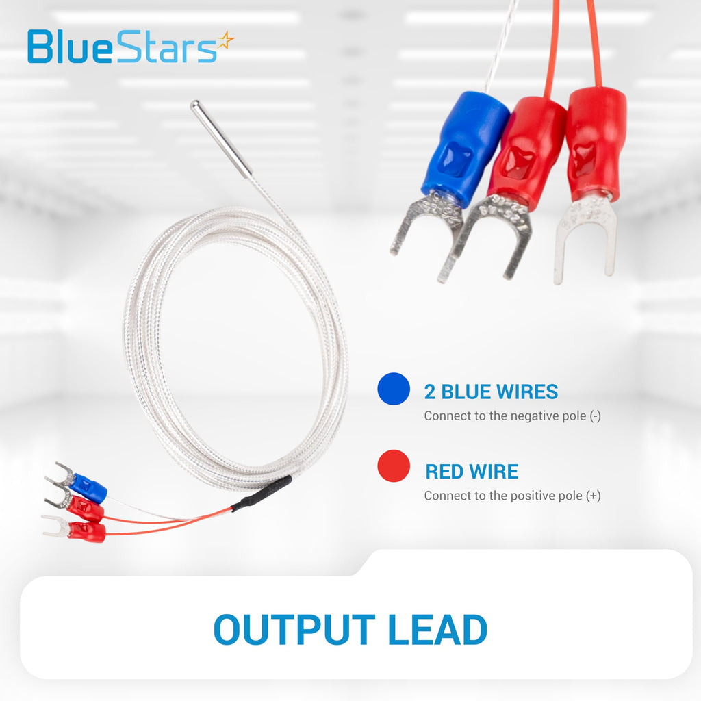 BlueStars PT100 3-Wire (4×30MM) Waterproof Temperature Sensor Probe 6.6Ft