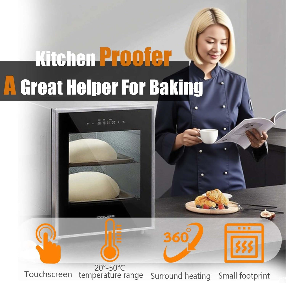 Commercial Dough Proofer, 40L Electric Bread Proofing Cabinet