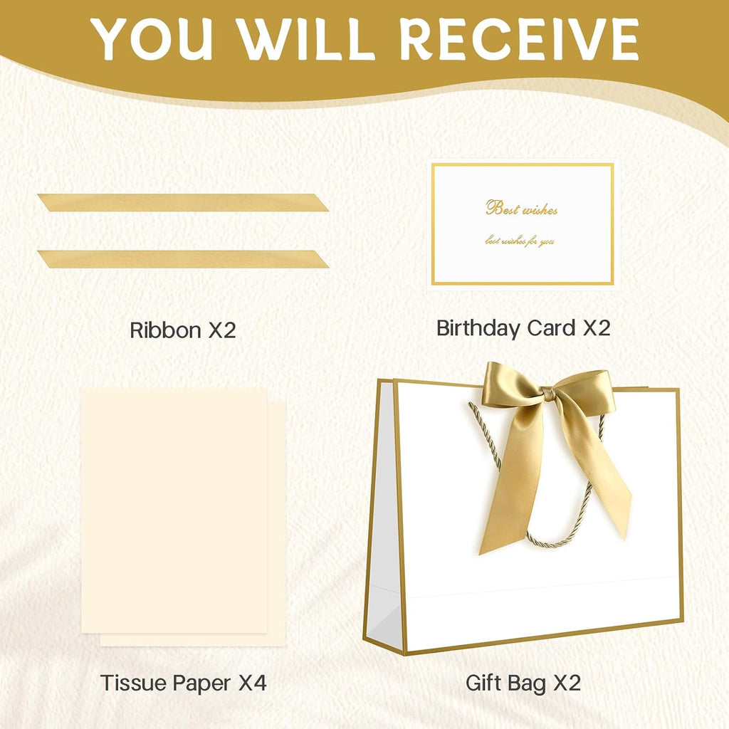 Gift Bags with Handles, 11" Small Gift Bags with Tissue Paper