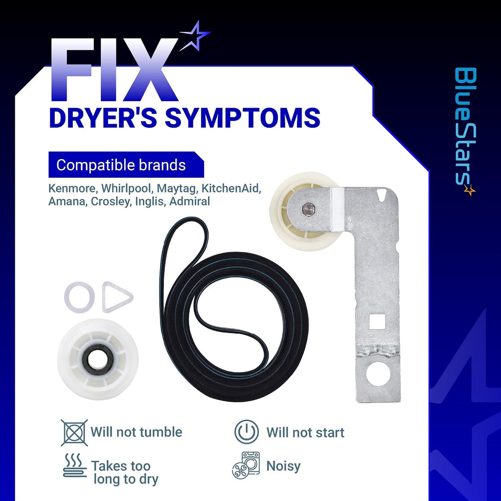 661570V 661570 & 279640 & W10837240 Dryer Drum Belt Idler Pulley Kit | Dryer Repair Kit For Whirlpool Maytag Kenmore