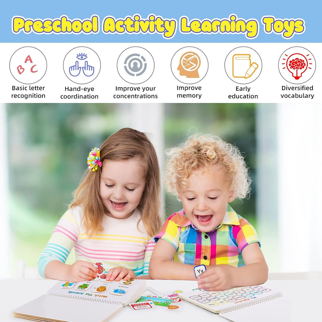 Montessori Preschool Learning Activities Busy Book - Workbook Activity Binder / Toys for Toddlers, Autism Learning