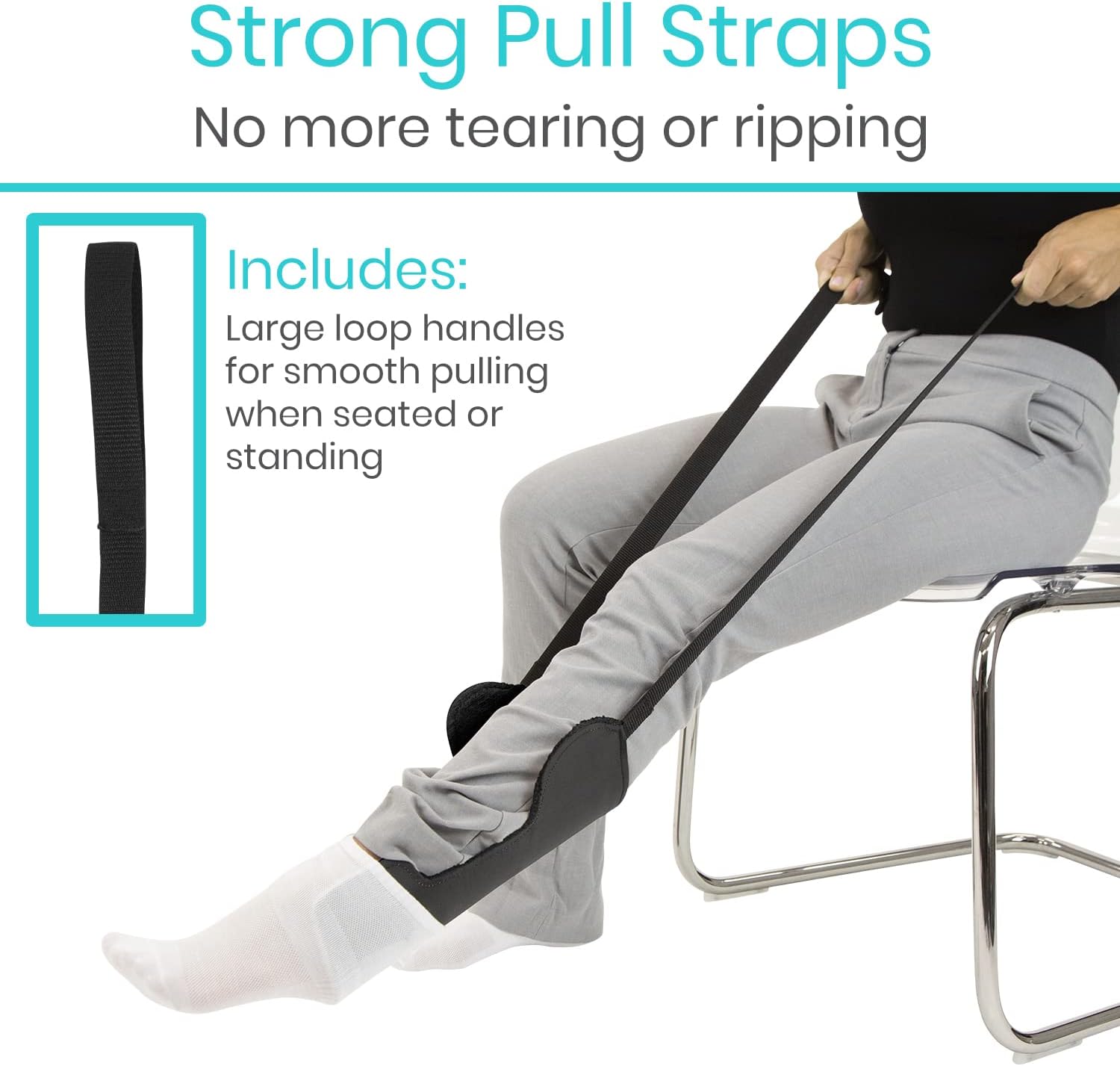 Flexible Sock Aid for Putting on Socks - Extra Wide Sock Puller