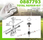 0887793 887793 RK 009M2-T Kit Replace for Watts 009M2 1" Total Repair Kit Fits for Watts 1" 009 LF009 Reduced Pressure Zone Assemblies Include Total Relief Valve/First/Second Check Valve Repair Kit