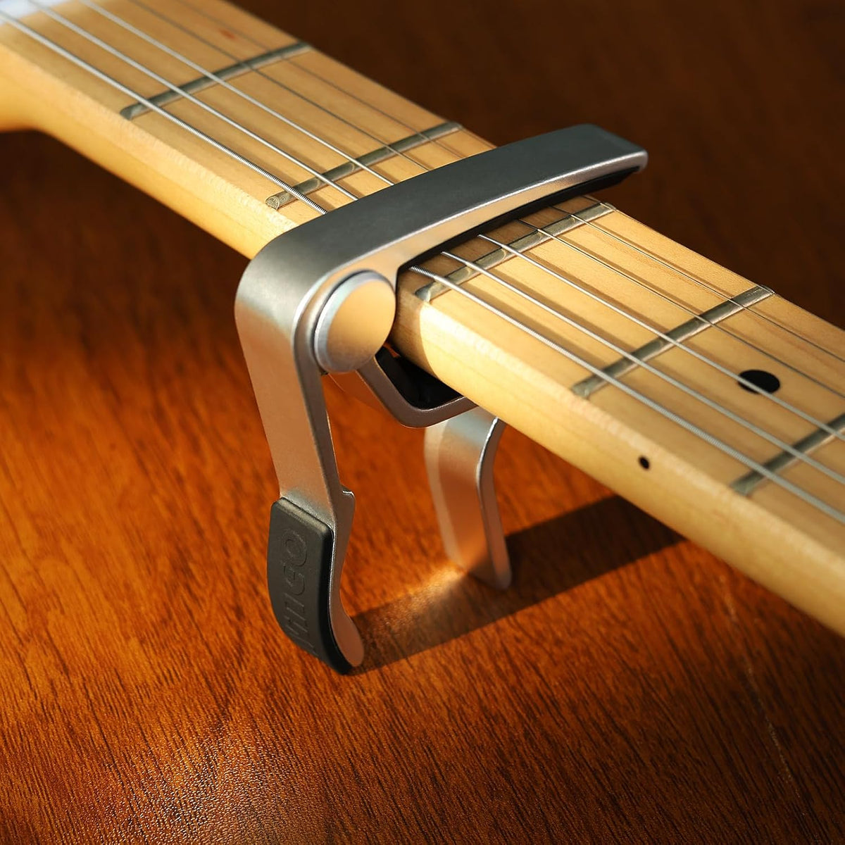 Guitar Capo for Acoustic and Electric Guitars with 5 Picks, Silver | Quick-Release, No Buzz, 6-String Steel