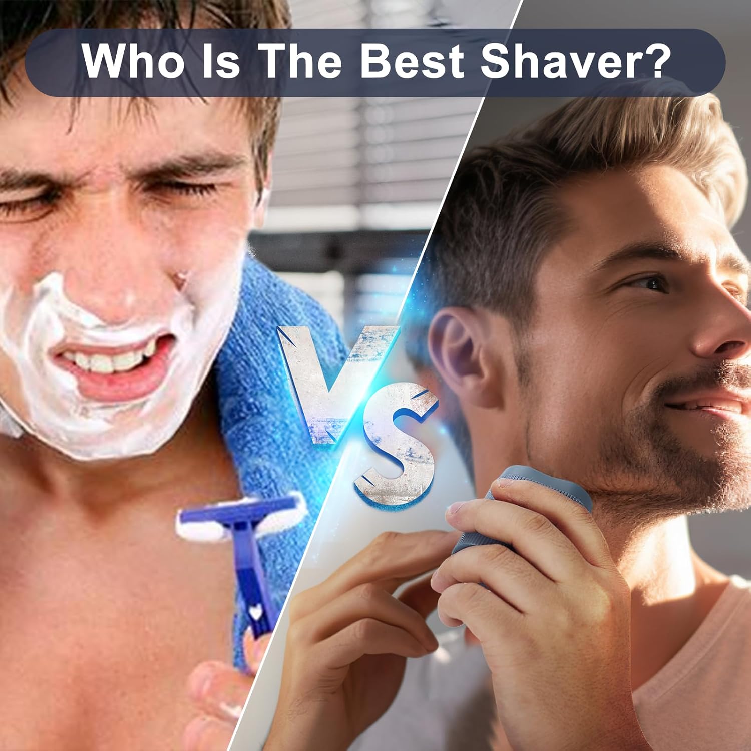 Dual Head Electric Shaver for Men, Rechargeable USB Portable Razor, Wet & Dry Washable Rotary Shaver, Compact Travel