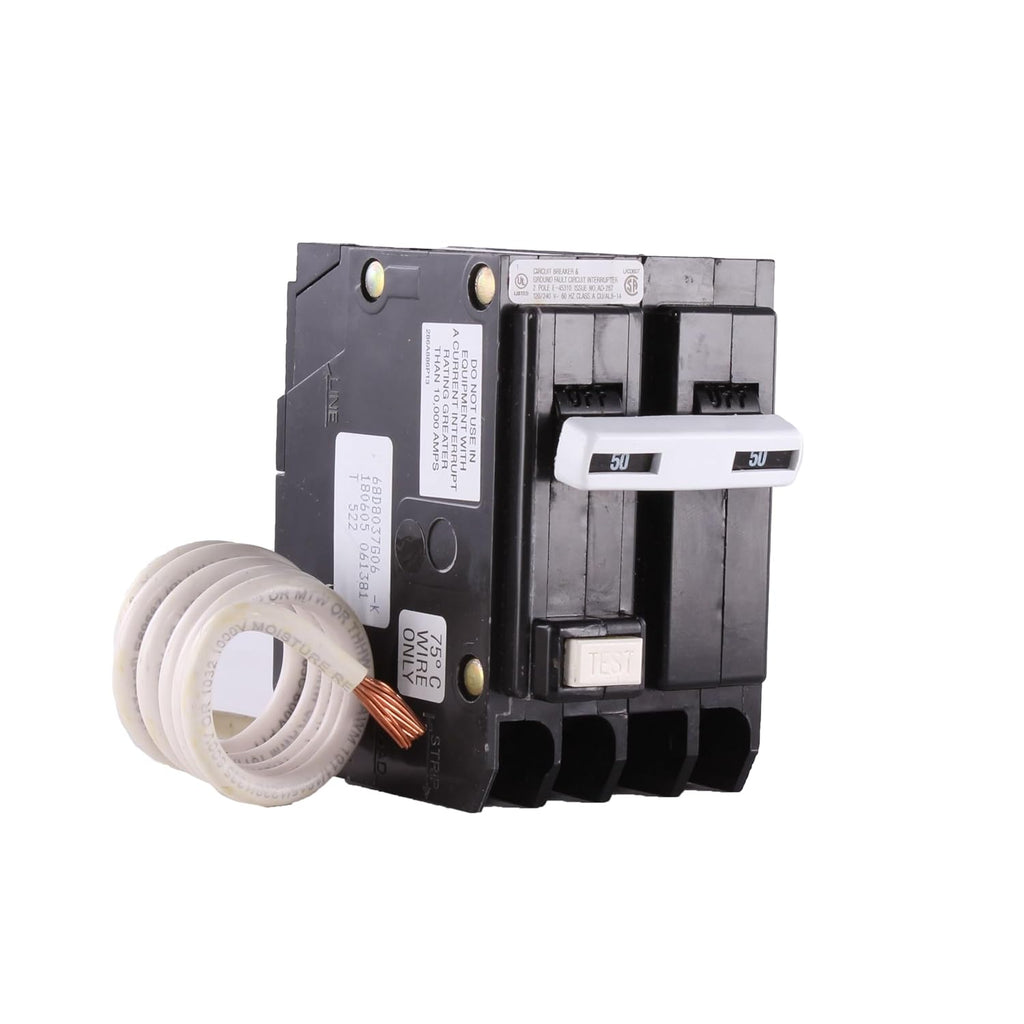 ABB Q-Line THQL2150GFT • 50A Double-Pole Breaker • Ground Fault Self Test