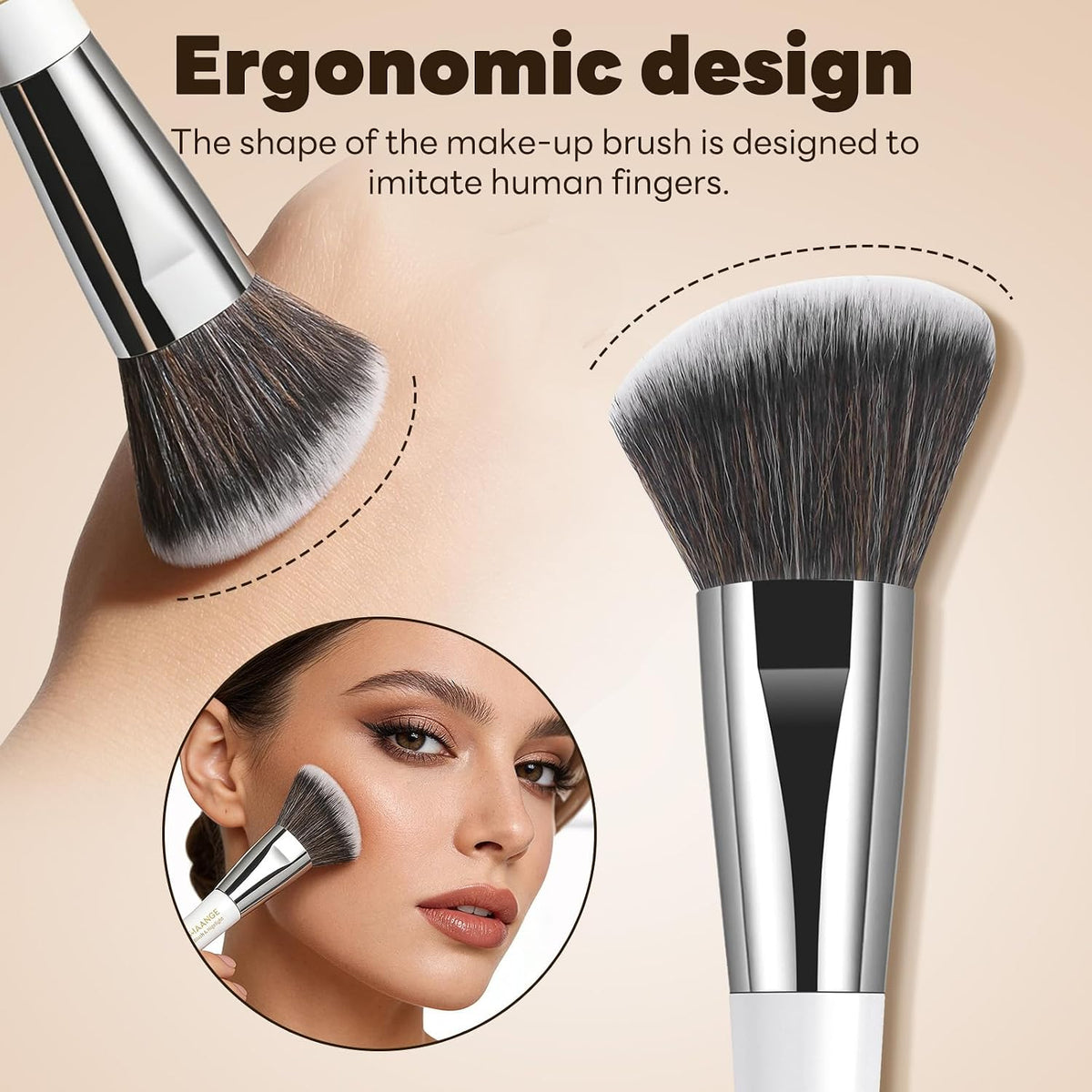 16pcs Double Ended Makeup Brush Set with Travel Case, Silver
