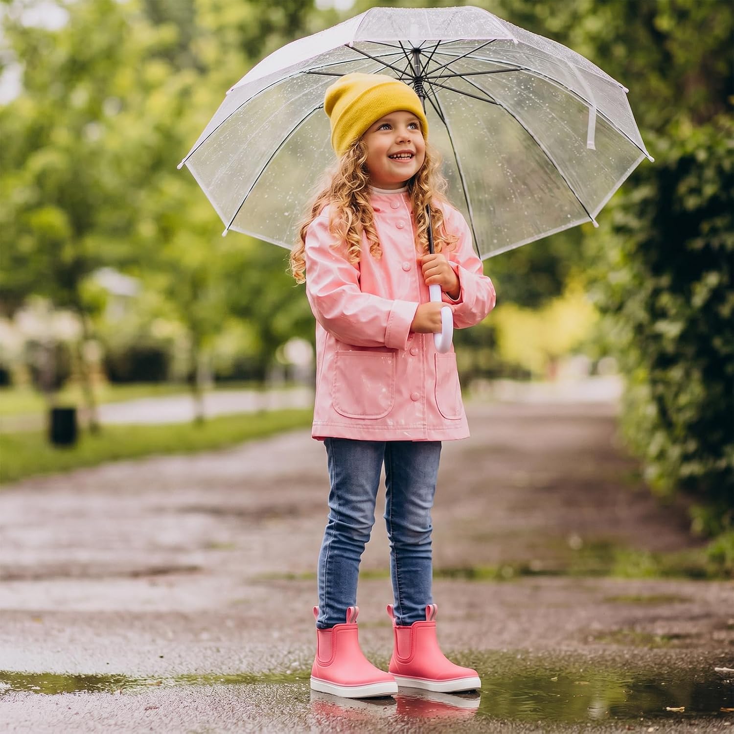 Kids Deck Boots Waterproof Ankle Rain Boots for Girls and Boys | Lightweight Rubber Boots, Kids Non-Slip Outdoor