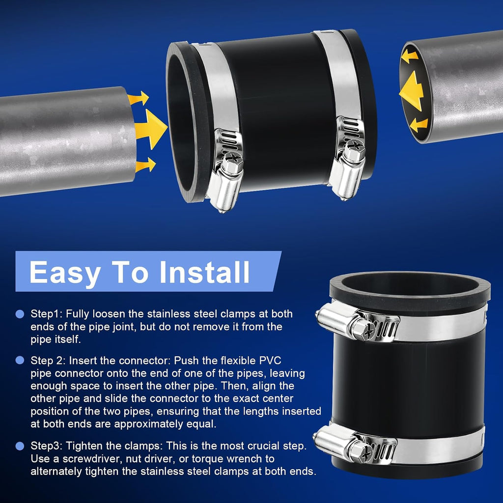 1056-22 2" Flexible PVC Condensate Coupling to Plumbing Condensate Pipe