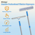 77'' Long Squeegee Window Cleaner Tool for Indoor Outdoor Windows