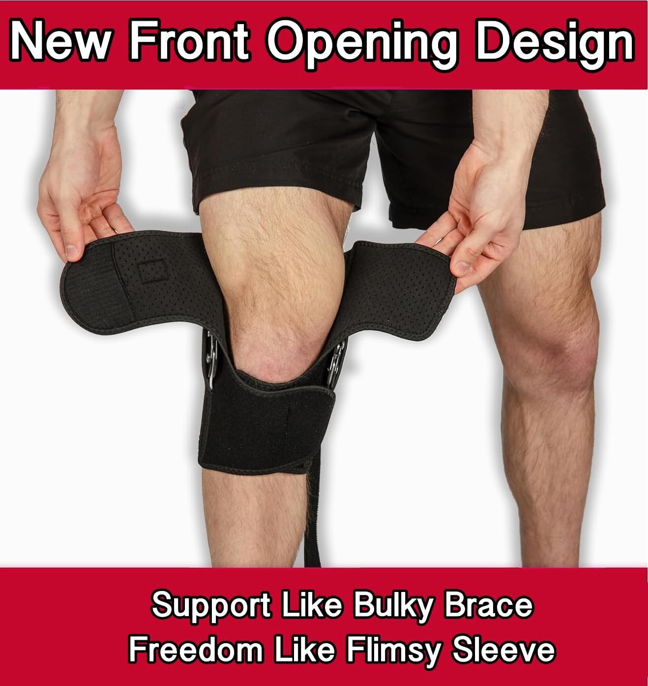 Hinged Knee Brace Support with Strap & Side Patella Stabilizers for Protection & Pain Relief for Arthritis, Meniscus