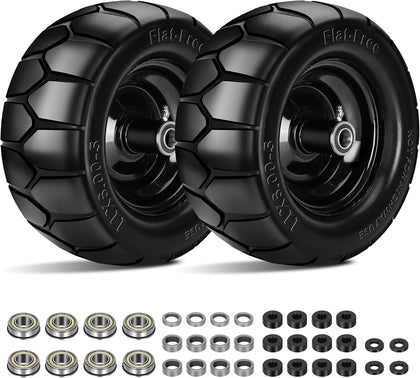 11x6.00-5 Flat Free Lawn Mower Tires | 2 Pack 11x6.00-5 Tires for Zero Turn Mower With 3/4 & 5/8" or 1/2”