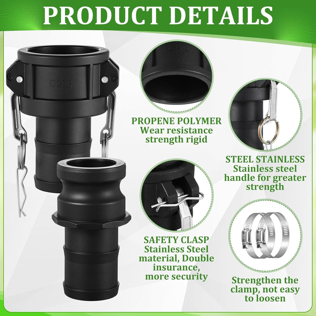 4 Set 2 Inch Camlock Fittings Type C&E