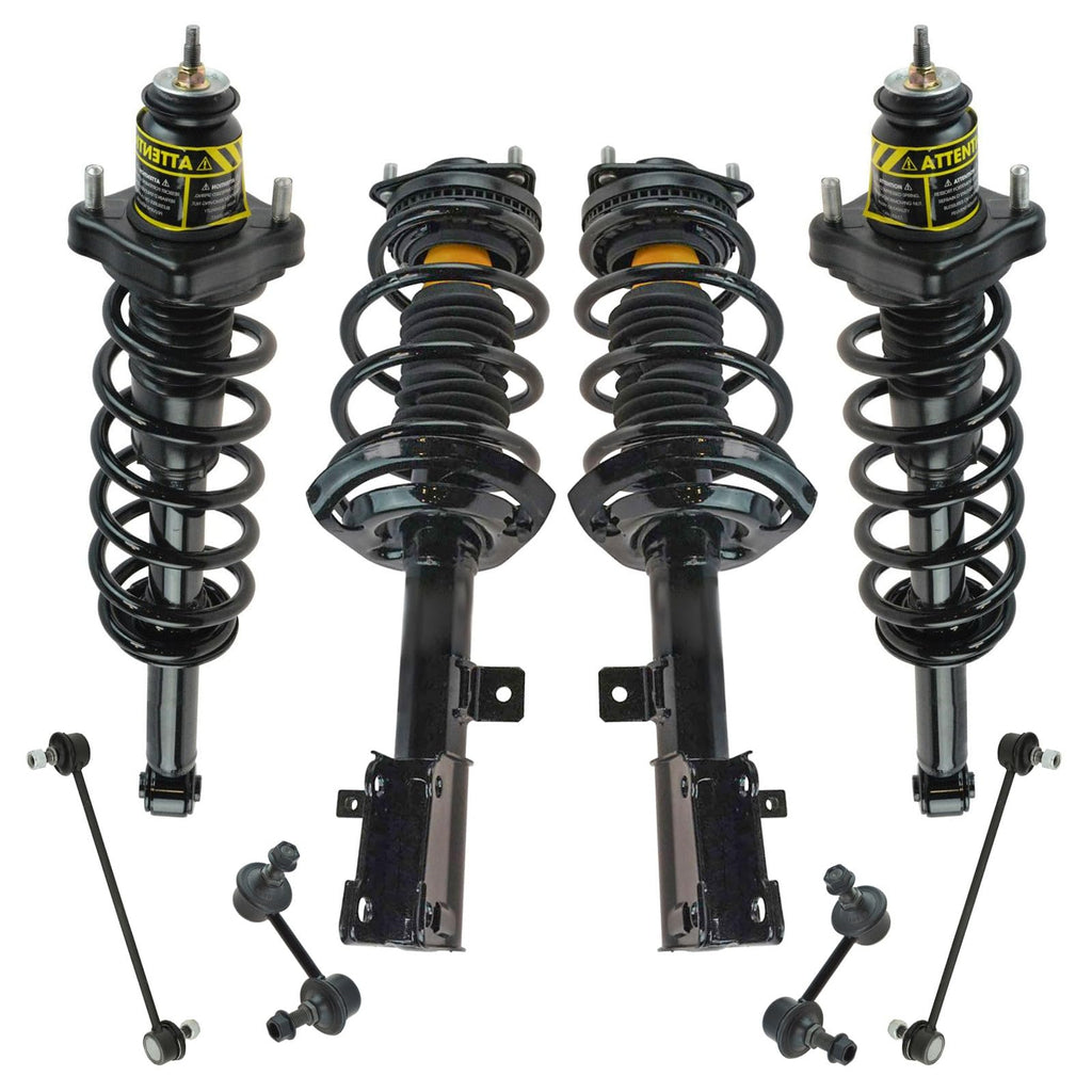 TRQ Front and Rear Suspension Kit Complete Strut & Coil Spring Assembly