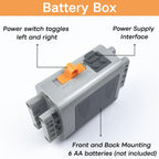 5‑in‑1 Building Blocks Motor Kit, Includes M Motor, AA Battery Box, 2.4G Remote Control and Receiver, Wide Compatibility with Most Stud-Based Construction Bricks for MOC