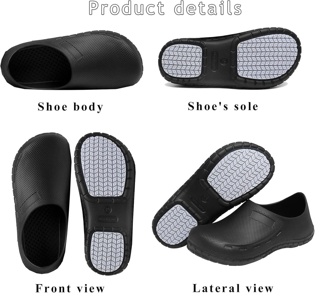 Men Non Slip Work Shoes, Waterproof Chef Shoes, Food Service Shoes for Restaurant, Oil Resistant Kitchen Work Clogs