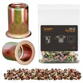 HANGLIFE Rivet Nut, #8-32 UNC SAE Rivnut - Flat Head Nutserts, Zinc-Plated Carbon Steel Knurled Body Threaded Insert Nuts, 100 Pieces