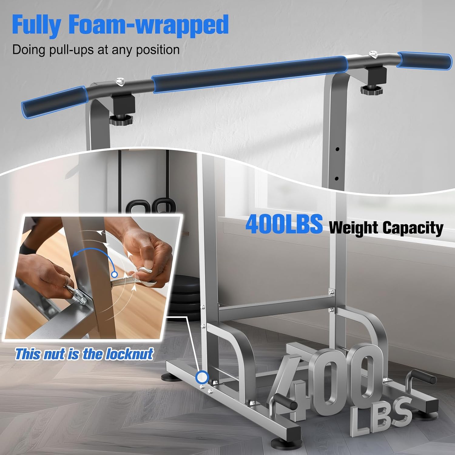Power Tower Pull Up Bar Station Workout Dip Station for Home Gym Strength Training Fitness Equipment