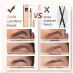 Microblading Eyebrow Pen with 4 Micro-Fork Tip Waterproof Medium Brown